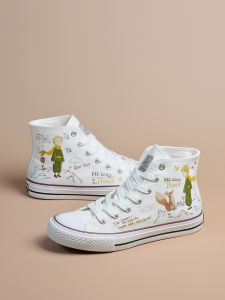 รองเท้าผ้าใบทรงหุ้มข้อสูงลายการ์ตูน Prince สำหรับนักเรียน ฤดูใบไม้ผลิและฤดูใบไม้ร่วง รองเท้าผ้าใบแบบสวมสำหรับทั้งชายและหญิง