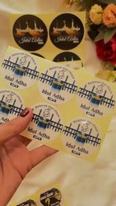 2-4 Buzz Gell Gift Lebaran Haji Sticker Selamat Hari Raya Idul Adha Hampers Free Desain Custom