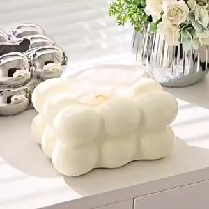 Facial Tissue Holder Non Slip Ceramic Tissue Box Cover Tissue Dispenser for Living Room Home Household Kitchen Countertop