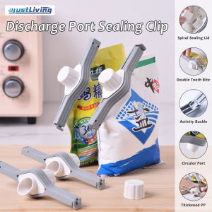 JustLiving 4 ชุดชิ้น ผนึกถุงคลิปหัวฉีดที่หนีบปิดผนึกถุงเครื่องปรุงอุปกรณ์ประทับตรา เครื่องครัวอาหารที่หนีบคลิปปิดผนึกอาหารพร้อมหัวฉีด