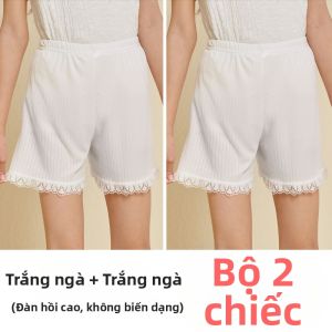 DTHN | Quần Short Lỏng Mỏng Trắng Sợi Kẻ Hơi An Toàn Cho Mùa Hè