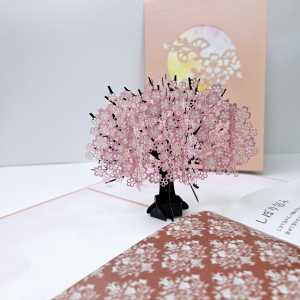 Creative 3D Sakura Card Festive Universal Birthday Greeting Card for Girls Best Friends Couple Graduation Gift