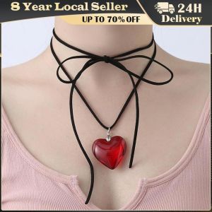 ❤️【Same Day Delivery】 European and American Novel Simple Love Pendant All-match Clavicle Chain Drawing Adjustable Wax Rope Cold Wind Necklace