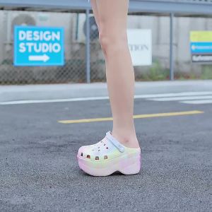 Height Increasing Clogs for Women Export Large Size 42 Thick Sole High Heel Sandals for Summer Outdoor Wear New Cross-Border Dropshipping