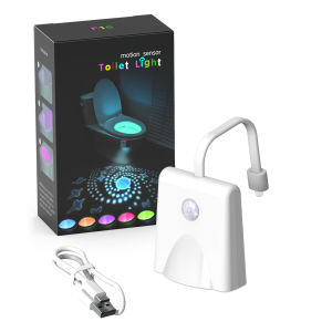 Đèn LED Cảm Biến Chuyển Động Gắn Bồn Cầu Đèn Ngủ 7 Màu Đổi Màu Thông Minh Đèn Trang Trí Phòng Tắm Đèn Ngủ Sạc Lại Đèn Chiếu Sáng Không Gian Xung Quanh