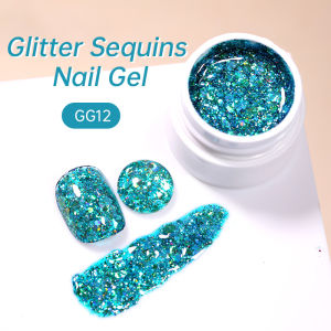 LILYCUTE 7ml Glitter Sequins Gel Polish Shining Nail Art Varnish UV LED Effect Colorful Semi Permanent Soak off Supplies Manicur