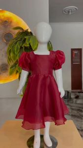 Saoirses Aurora Dress - Gaun organza satin anak perempuan balita premium mewah