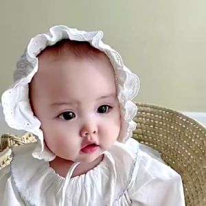 Nón mũ sơ sinhMũ tiểu thư chất muslin thoàng mát thấm hút tốt cho bé gái mesocshop