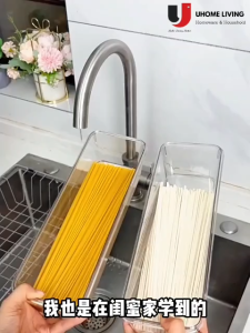 [Local Seller] Noodle Storage Box Container Rectangular Food Grade Pasta Storage Container Moisture-Proof Grain