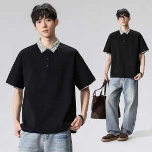 Wood soon | Vintage Plaid Fake Two-Piece Polo Shirt