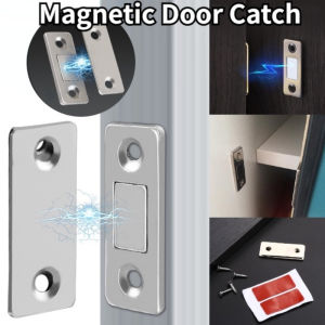 Strong Magnetic Door Catch Closer Cabinet Furniture Doors Stopper Anti-Rust with Screw Suction Tool