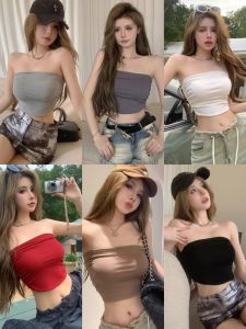 ผ้าเกาะอกแบบพับได้รสเผ็ด เสื้อท่อนบน สลิมฟิต ชุดชั้นในด้านหลังสวย สีบริสุทธิ์ หลากหลาย สวมใส่ด้านในสั้น เสื้อท่อนบน มีแผ่นรองหน้าอก