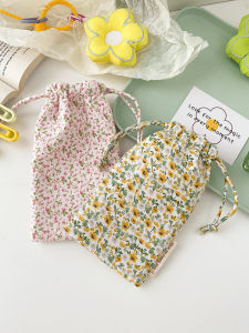 กระเป๋าใส่โทรศัพท์มือถือแบบหนาขึ้น กระเป๋าใส่แบตเตอรี่ชาร์จแบบผูกหัวสำหรับผู้หญิง iPhone13 กระเป๋าใส่ของสำหรับนักเรียน ผ้าฝ้ายลายดอกไม้