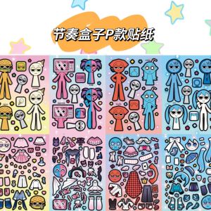 Bandai | 8 Pieces/set Cute Cartoon Puzzle Stickers Waterproof and Reusable DIY Decals Helps Relieve Stress and Learn To Assemble Toys