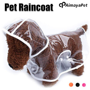AIMAYAPET S/M/L/XL Pet Transparent Raincoat Adjustable Dog Waterproof Rainwear Soft PVC Puppy Rain Poncho
