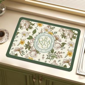 Kitchen Drain Mat Luxury Coffee Maker Heat Resistant Silicon Dendroid Absorbent Pad Dishwashing Sink Polyester Fiber