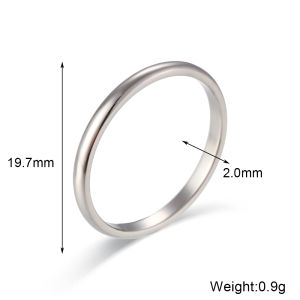 Size 5-10 Waterproof Stainless Steel Ring Gold Plated Silver Color 2mm 4mm 6mm Basics Rings For Men Women Stackable Rings
