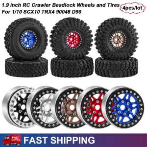 4PCS 1.9 inch 118-125mm RC Crawler Beadlock Tires and Wheels for 1/10 Traxxas TRX4 TRX6 Axial Scx10 90046 RC4WD SCX10 II III