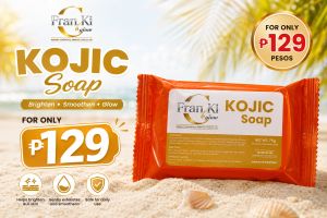 Fran Ki Kojic Soap Brighten Smooth Glow for only ₱129 pesos. Gentle exfoliates safe for daily use. Net Wt. 7g.