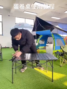 Bold and Thick Portable Outdoor Folding Table with Storage Bag Egg Roll Table Picnic Camping Table Ounted House Garden 加粗加厚便携式户外桌