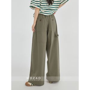 High Waist Straight Leg Casual Pants Womens Summer New Loose Wide Leg Pants Versatile Casual Trousers for Ladies