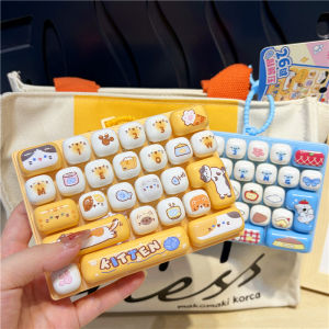 Bandai | 2026Animal Diary 26 Grids Stress Relief Simulation Keyboard Keychain Desktop Decoration Student Bag Ornament Toy Creative Gift
