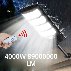 4000W 89000000lm แสงอาทิตย์สำหรับโคมไฟแสงอาทิตย์กลางแจ้งแสงแดดเซ็นเซอร์ความเคลื่อนไหวแสงระยะไกลคอนโทรล