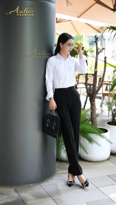 Quần âu nữ  kiểu dáng baggy form đẹp chuẩn LAVENDER gumac thái hòa