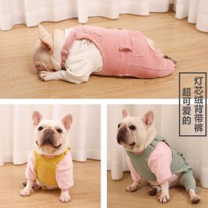 Spring Autumn and Winter Dog Pug French Bulldog Clothes Suspender Pants Comfortable All-Match and Cute Four-Legged Pet Clothing Funny Elastic Fashion
