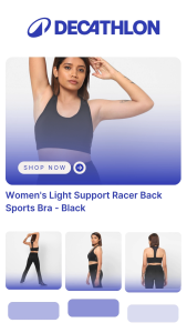 Decathlon Domyos 100 Womens Fitness Cardio Training Sports Bra