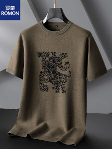 Romon plus Size round Neck Short Sleeve Knitwear Casual Loose Half Sleeve Sweater Autumn Winter Fashion Urban Style T-Shirt