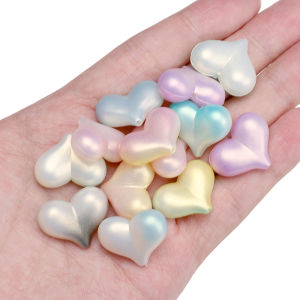 ลูกปัดอะคริลิคขนาด23X18มม. ลูกปัดรูปหัวใจสองสีสำหรับทำมือสร้อยข้อมือสร้อยคอต่างหูพวงกุญแจอุปกรณ์การทำเครื่องประดับหัตถกรรม DIY