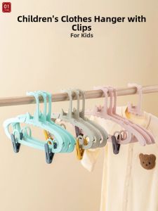 Childrens Adjustable Clothes Hanger with Trousers Clip