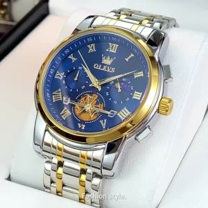 OLEVS | OLEVS 42mm Nam Đồng Hồ Thạch Anh Mặt Lớn Thiết Kế Bánh Đà Thép Không Gỉ Chống Thấm Nước Dạ Quang Tay Số La Mã Kinh Doanh Đồng Hồ Đeo Tay