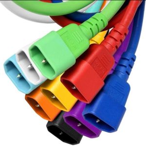Customized Server Power Cord Yellow White Red C13/C14/C15/C19/C20 to C21 Precision Electrical Components 10A Grounded Class I Equipment