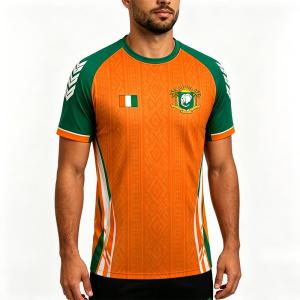 Bandai | New Ivory Coast flag printed jersey T-shirt breathable outdoor sports football T-shirt parent-child+casual sportswear