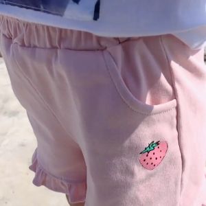 2-7 Years Children Girls Short Pant Summer Strawberry Print Shorts Cotton Bottoms