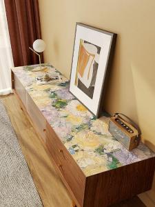 Customizable Size PVC Table Mat Oil Resistant Heat Insulation for Dining Room Cabinet TV Cabinet Protection High Temperature Resistant