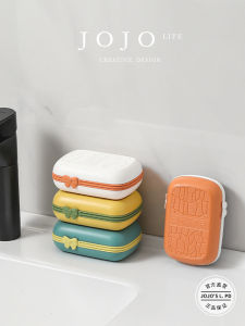 Waterproof Double Layer Soap Dish with Lid Butterfly Knot Design by Mr Grocery Simple Nordic Style Household Bathroom Accessories