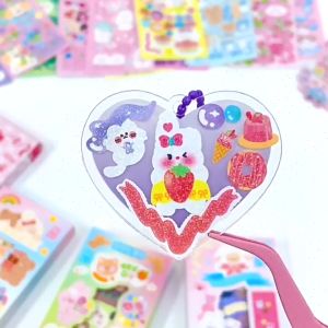 Set Pelekat Kanak Kanak Comel Guka Sticker Buku Nota Kreatif Dekorasi Harian Hadiah Alat Tulis 50pcsZoo Paradise Adventure Goo Card Sticker Gooka Handbook Sticker Set Murah Diary Journal 小物乐园历险记咕卡贴纸套装可爱儿童手帐贴画手账 E408