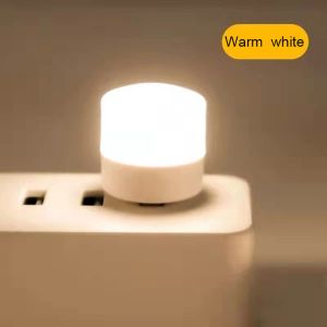 1-10 PCs USB LED Night LightMini Portable Plug-in Warm White Cool LightBedroom Mood LampChristmasCampingCarDesktop Decor
