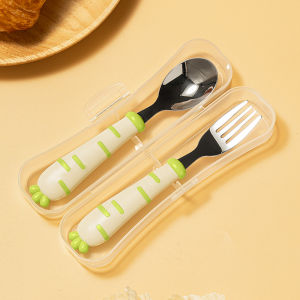 Hogokids Baby Spoon Fork Set Stainless Steel 316 Childrens Dining Utensils with Box Suitable for Ages 3 And above