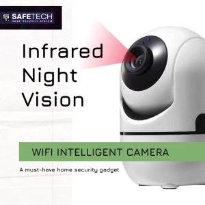 Safetech WIFI Intelligent 1080P IP Camera | 1080 HD Record IOS & Android Remote Switch Audible Alarm Two-way Audio