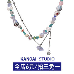 Kancai Hệ Thống Rừng Bellflower Chiếu Trúc Hạt Vòng Đeo Cổ Cho Nữ Mùa Hè Nhiều Màu Sắc Đa BAMA Mặt Dây Chuyền Thời Trang Đa Năng Xương Đòn Dây Chuyền