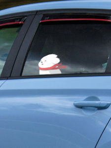 สติ๊กเกอร์ตกแต่งรถยนต์สัตว์เลี้ยง ดีไซน์ปลาไม่มีหาง ติดหน้ารถ ติดกระจก ติดท้ายรถ ติดตัวรถ ติดประตูรถ วัสดุ PVC