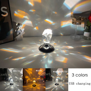 16color RGB Light Shadow Crystal Stone Lamp Control Diamond Table Light Home Decoration Bedroom Living Room Valentines Day Gift