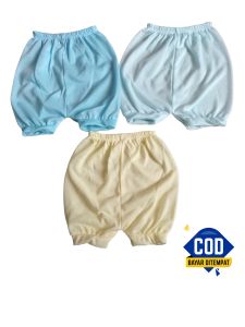 1 lusin 12 pis celana segi bayi polos rib usia 0-6 bln