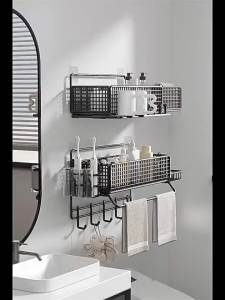 XIJIJIA | No-Drill Wall Mounted Storage Shelf for Bathroom Use