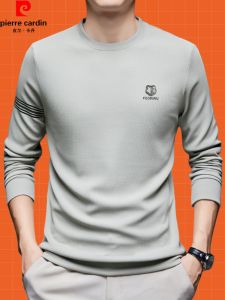 Pierre Cardin Mens Long Sleeve Sweatshirt Casual Sporty round Neck Solid Color Base Layer Shirt Spring Autumn New Style