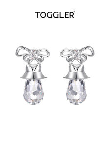 TOGGLER | Mini Crystal Bow Rhinestone Silver Plated Earrings